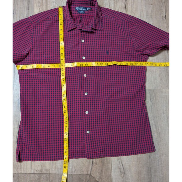 Vintage Polo Ralph Lauren Size L Caldwell Shirt Pocket Cotton Plaid 90s USA Made - Picture 7 of 7